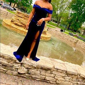 Beautiful Royal Blue dress with slit.